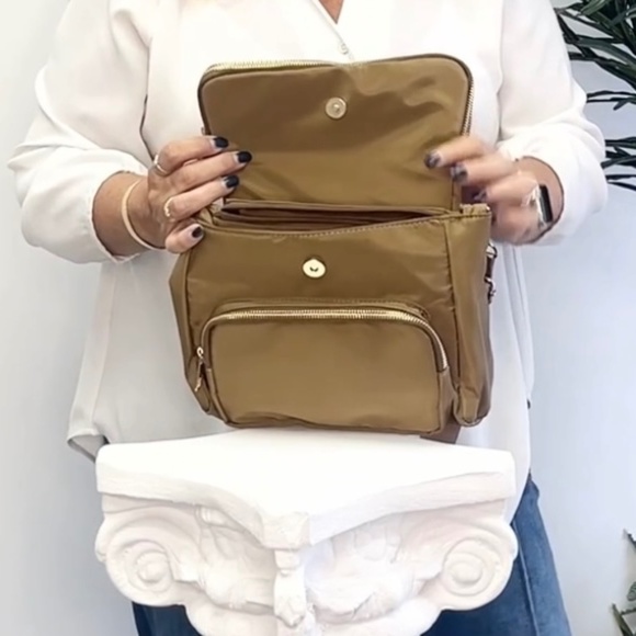 K. Carroll Nylon Messenger Crossbody or Shoulder Bag in Bronze - NWT - Picture 2 of 6